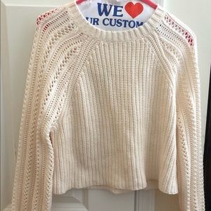American Eagle cream cropped sweater. XS. NWT.
